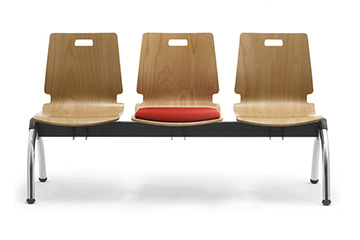 Waiting area wooden benches with padded seat Cristallo