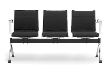 Bench seating with armrests and upholstered seats Origami Lx