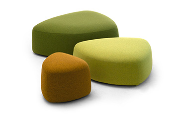 Pouf ottomans with modern colours for open space hall furniture, reception and waiting areas GOGO