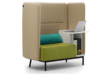 Sofa lounge alcove workstation with tablet for lobby, reception and waiting areas Around Box