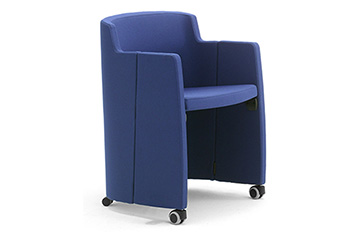 Comfortable tub armchairs with writing tablet for conferences, seminars and training rooms Clac