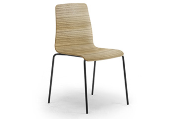 Design chairs with wooden legs for company, school and self-service canteen Zerosedici 4g