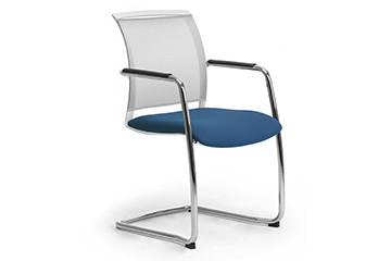 Visitor and front desk cantilever chairs with mesh backrest Cometa Relax