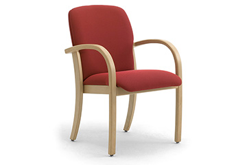 Wooden armchairs with antimicrobial upholstery for healthcare environments Kali