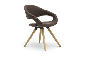 Design visitor armchairs with wooden legs for lounge and reception Samba