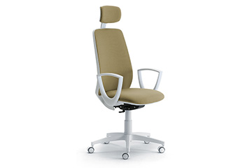 Sedia per ufficio bianca con cuscini soft-touch e rivestimento traspirante Star Tech