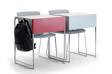 Tavolo monoposto con gancio portaborsa per aula didattica, scuola, universita' SNAP EDU
