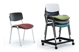Stacking iso chair with coloured seat/back for conferences and training rooms Sally