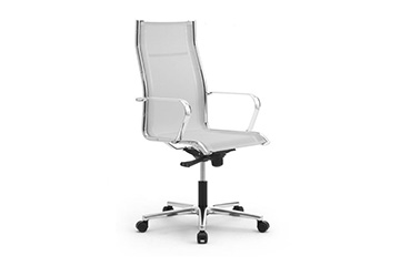 White mesh executive office chairs with rounded armrests Origami RE