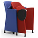 Stackable armchair with wheels for multipurpose room, conference and convention Viviana
