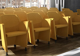 Armchair with wheels for conference and seminar rooms Viviana