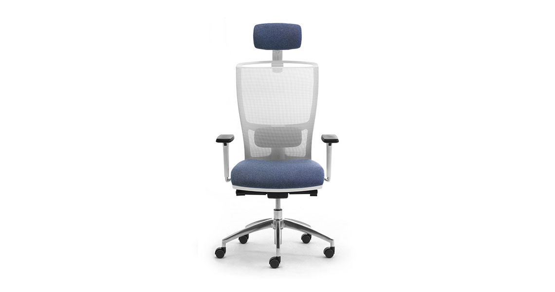 Ergonomic design white mesh office seating with headrest - Leyform
