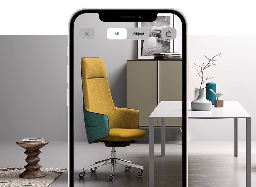 Executive high back office chair with modern design with augmented reality Opera