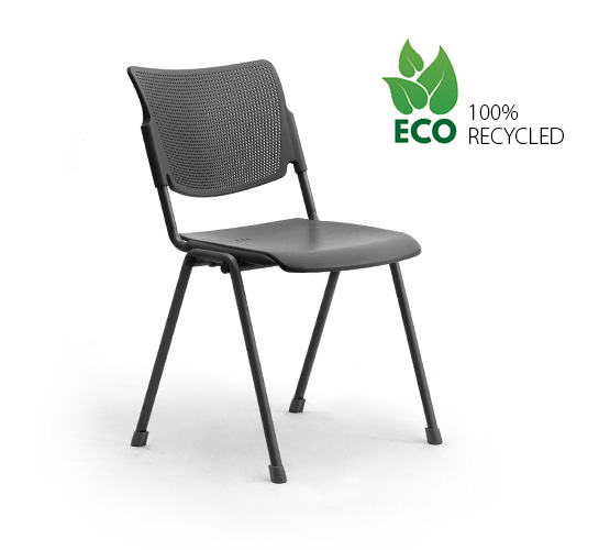 Recyclable plastic chairs with folding table for multipurpose and teaching rooms