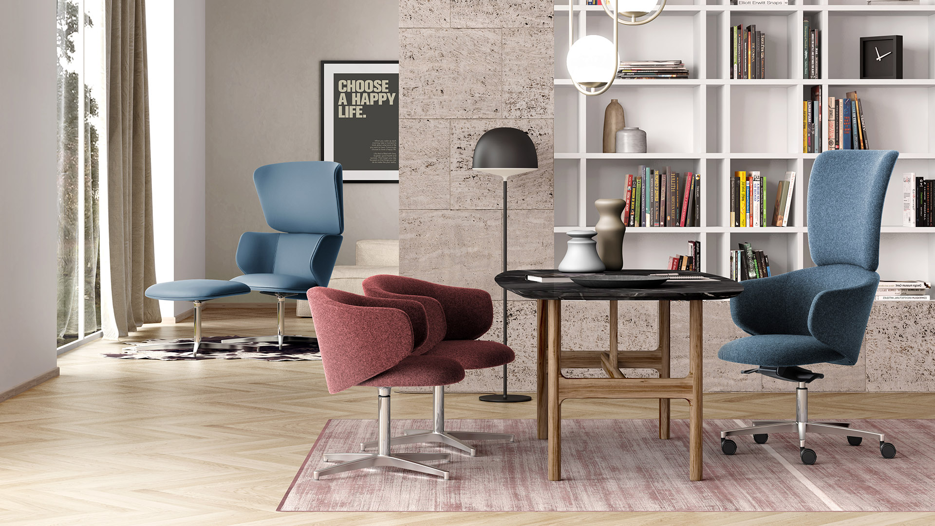 Modern style executive armchair for high-end desktop Alise'