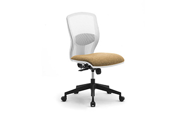 Ergonomic design white mesh task armchairs with black base Sprint w RE