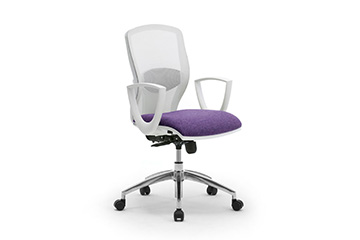 Ergonomic design task armchairs with white mesh backrest and arms Sprint W RE