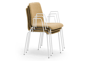 Stacking design armchairs and chairs for design lunchroom and hotel contract furniture Zerosedici 4g