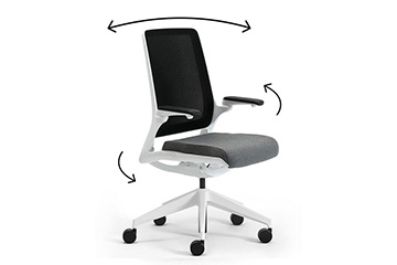 High-end adjustable mesh office armchairs with white plastic parts Astra