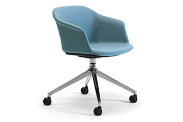 Swivel armchairs for office entrance and meeting table Claire