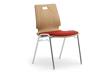 Library chairs with wooden shell for school and classroom furniture Cristallo