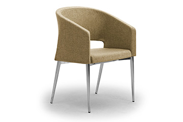 Wooden and metal armchair for restaurant and lunchrooms Reef 4 legs