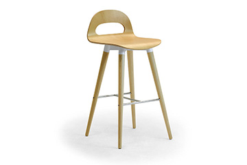 Vintage design wooden stools with footrest for salons, shops and stores furniture Samba Wood