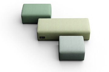 Pouf plus grande colorato per arredare lounge, atrio, ingresso e sala attesa open space NOA'