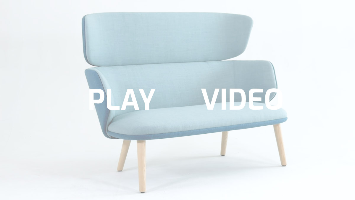 Colourful lounge sofa with high-back and wooden legs | Alise' 4G by Leyform