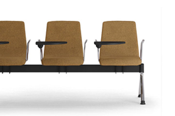 benches with ergonomic tip-up writing tablet usefull to take note durring a meeting