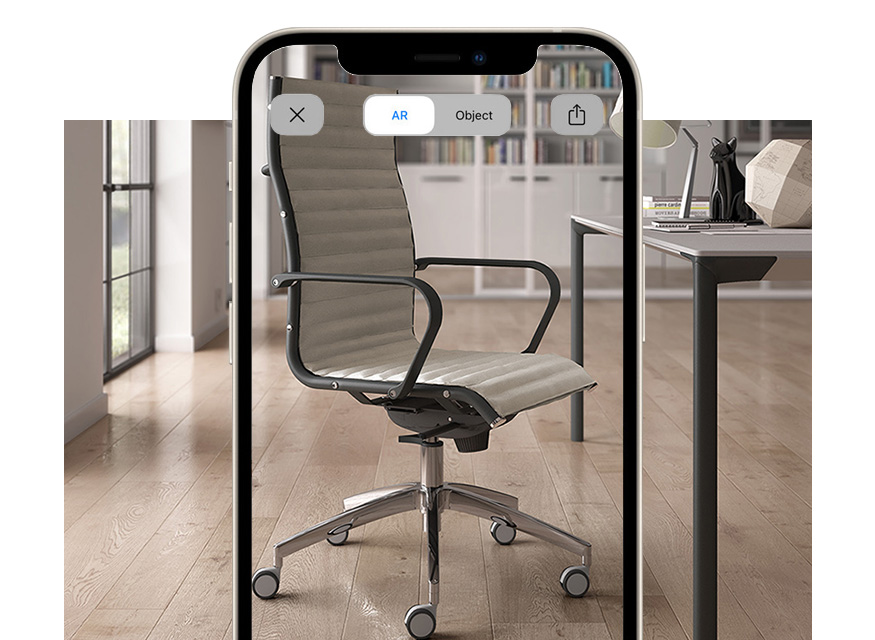 View the executive armchair for president's office, boardroom and conference rooms with augmented reality Origami IN