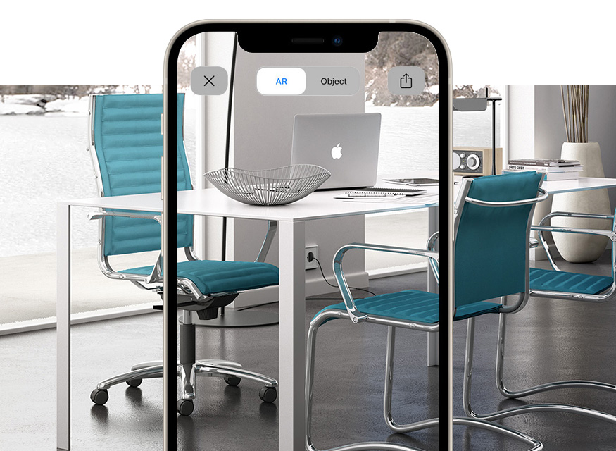 View the leather office armchairs for executive and board room offices with augmented reality Origami TD