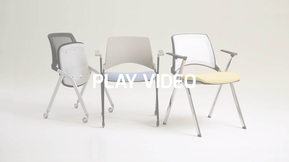 Stacking chairs with writing tablet | Key-OK by Leyform