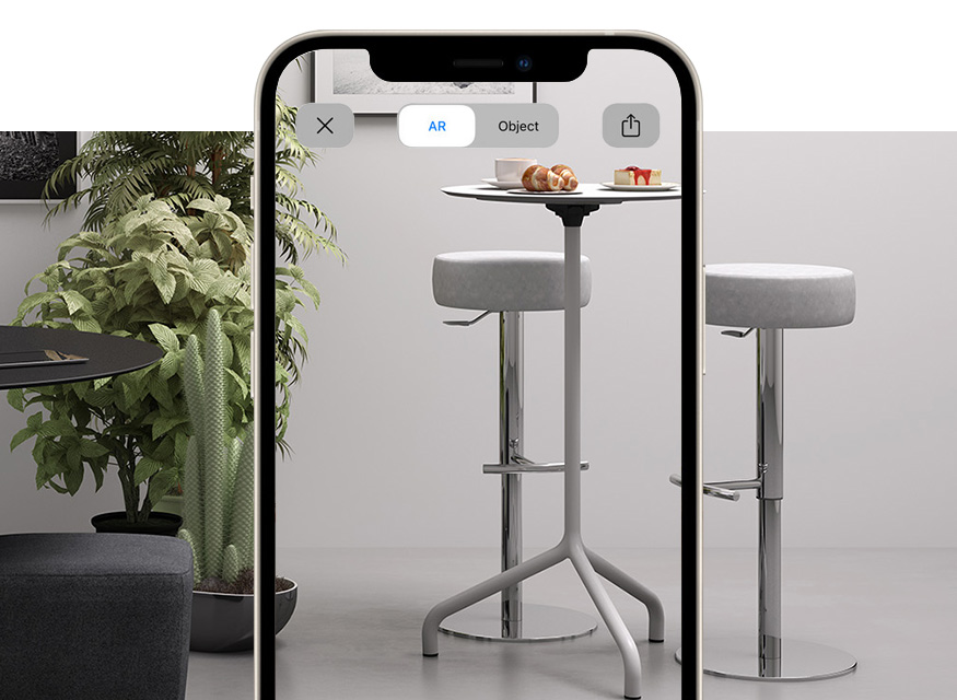 folding round high tables for bars, pubs and restaurant with augmented reality Polar