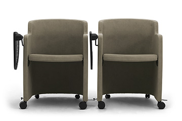 Confortable tub armchairs with writing tablet for confereces, seminar and training rooms Clac