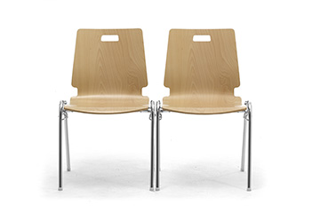 Chairs with wooden shell and integrated linking device for training, conference rooms and university Cristallo