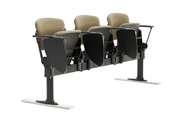 Floor fixed lecture hall commercial bench seating with arms Cortina
